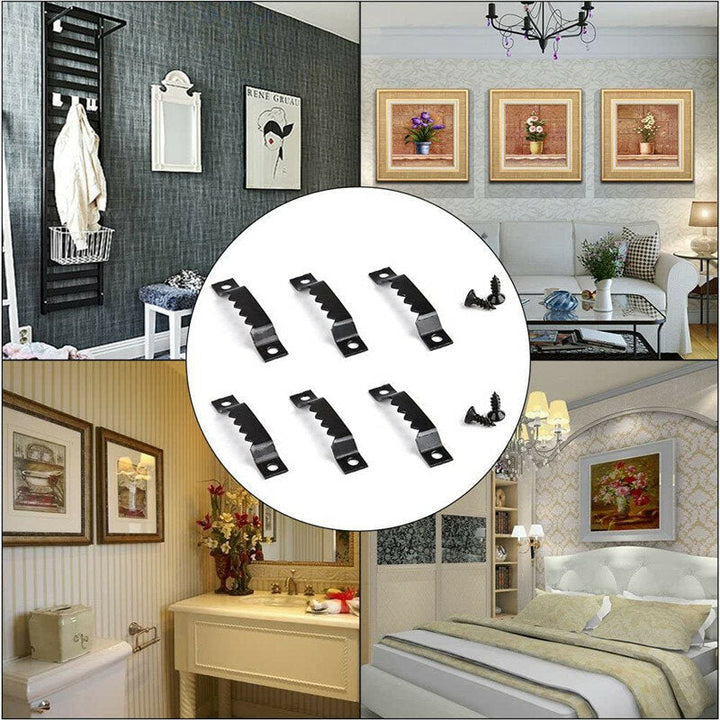 120 Set Sawtooth Picture Hanger with Screws Photo Frame Hanging Hooks with Compartment Box Image 4