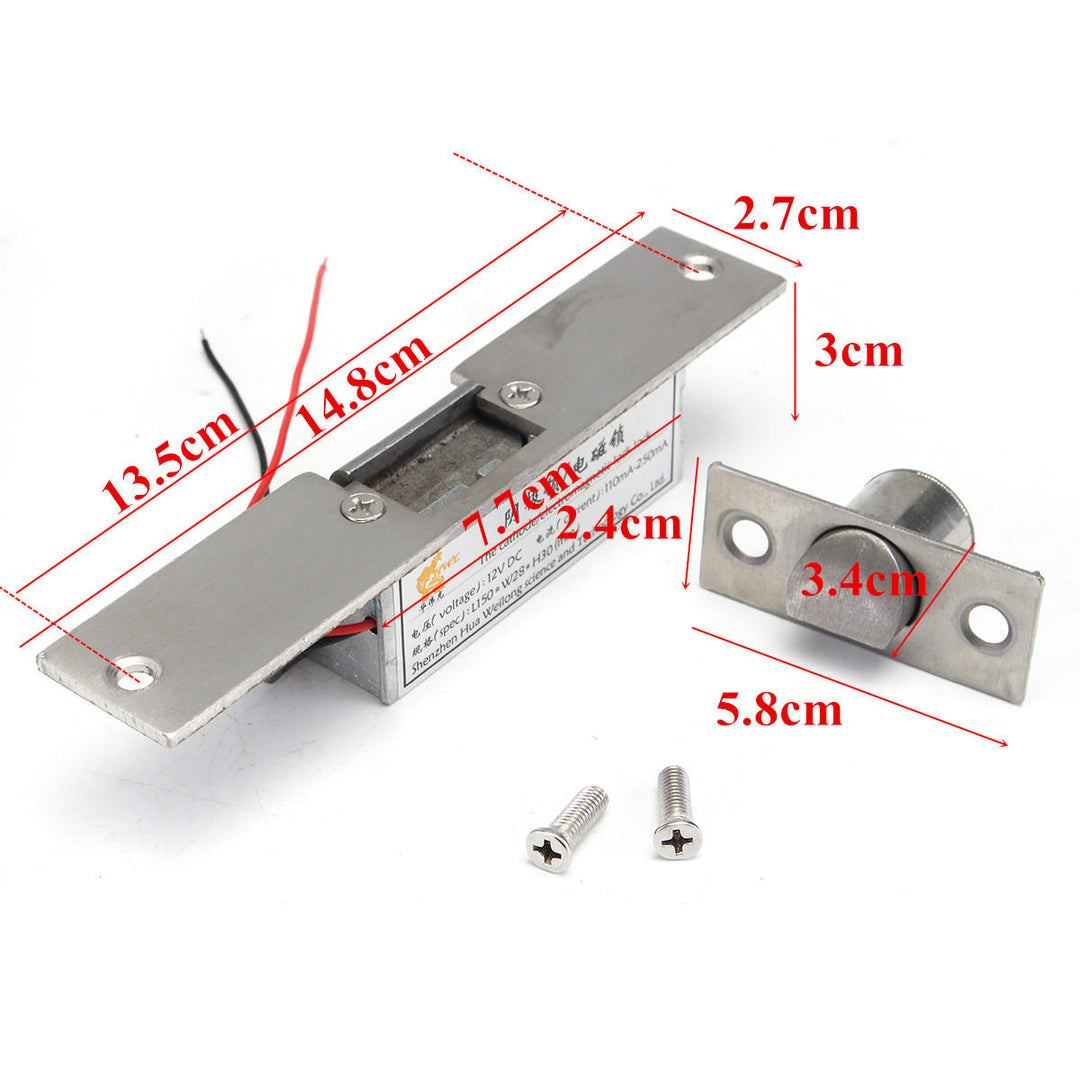 12V Electric Strikes Lock Fail Safe NC Cathode For Access Control Wood Metal Door Image 3
