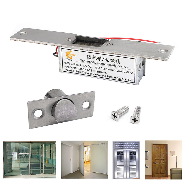 12V Electric Strikes Lock Fail Safe NC Cathode For Access Control Wood Metal Door Image 6