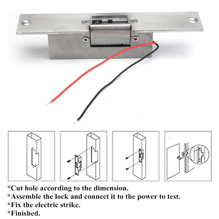 12V Electric Strikes Lock Fail Safe NC Cathode For Access Control Wood Metal Door Image 7