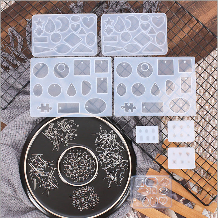 198pcs Silicone Mold Making Jewelry Pendant DIY Resin Casting Craft Tool Kit Image 2