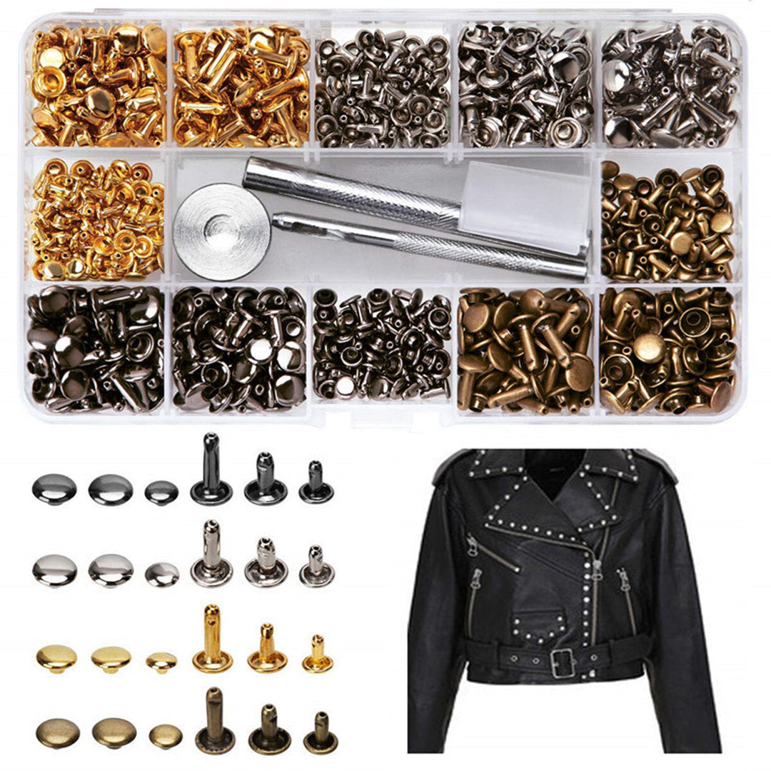 180PCS 6x6mm 8x8mm ,8X12mm DIY Leather Craft Snap Fasteners Buttons Copper Image 9
