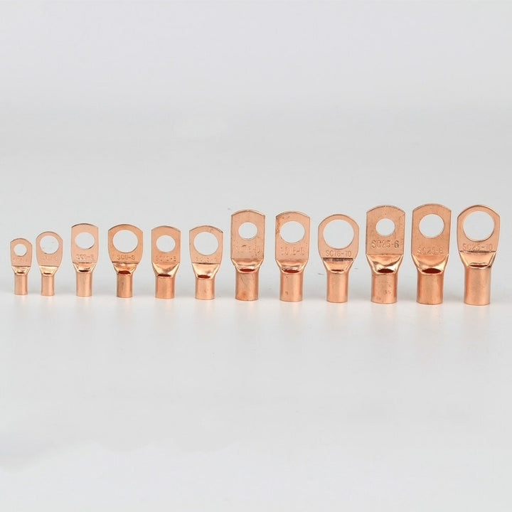 170pcs Copper Battery Cable Ends 12 Sizes Battery Wire Lugs Eyelets Tubular Ring Terminal Connectors SC Terminals for Image 2