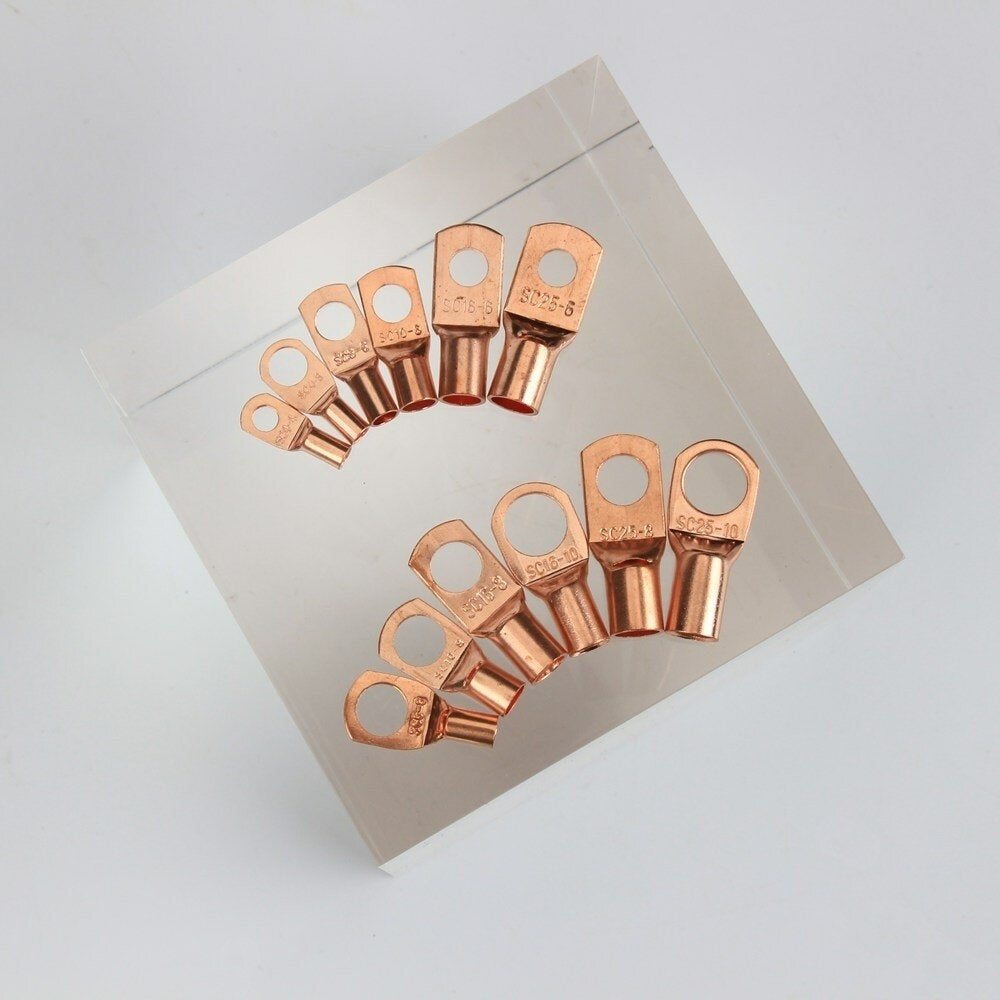 170pcs Copper Battery Cable Ends 12 Sizes Battery Wire Lugs Eyelets Tubular Ring Terminal Connectors SC Terminals for Image 4