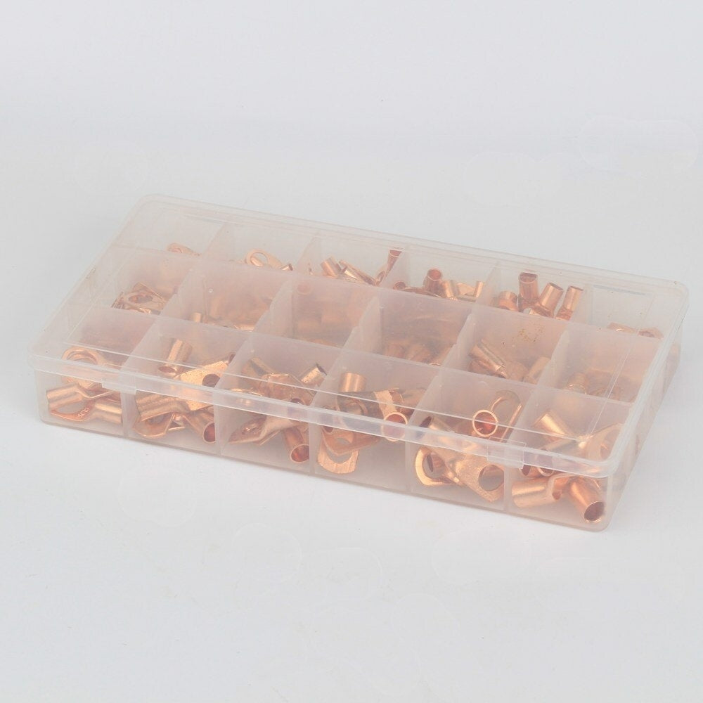 170pcs Copper Battery Cable Ends 12 Sizes Battery Wire Lugs Eyelets Tubular Ring Terminal Connectors SC Terminals for Image 6