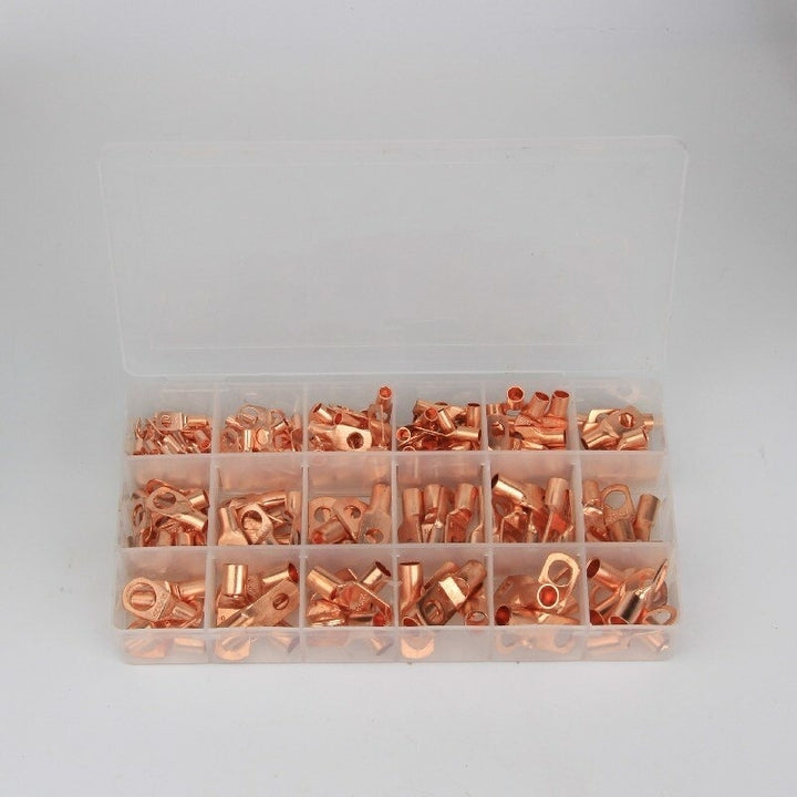 170pcs Copper Battery Cable Ends 12 Sizes Battery Wire Lugs Eyelets Tubular Ring Terminal Connectors SC Terminals for Image 7