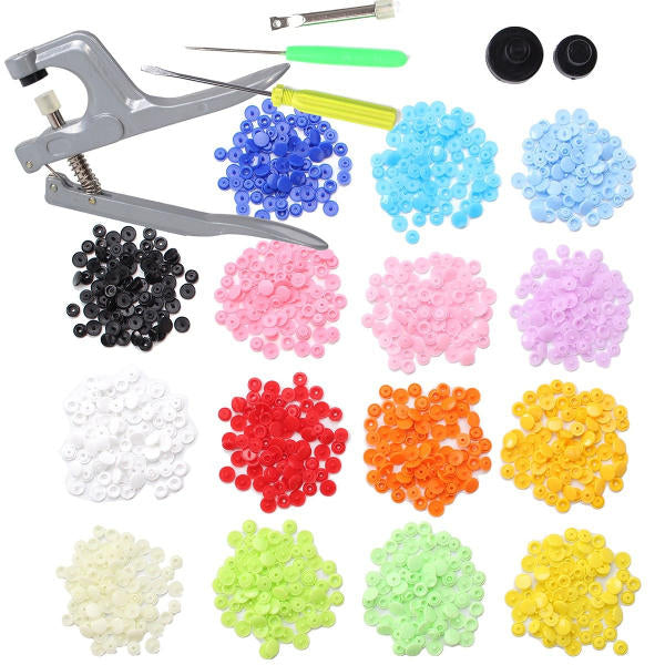 150Pcs,Set Plastic Resin T5 Fastener Snap Kam Buttons Pliers Kit DIY Crafts Image 1