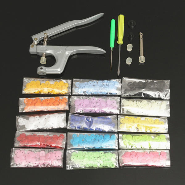 150Pcs,Set Plastic Resin T5 Fastener Snap Kam Buttons Pliers Kit DIY Crafts Image 2