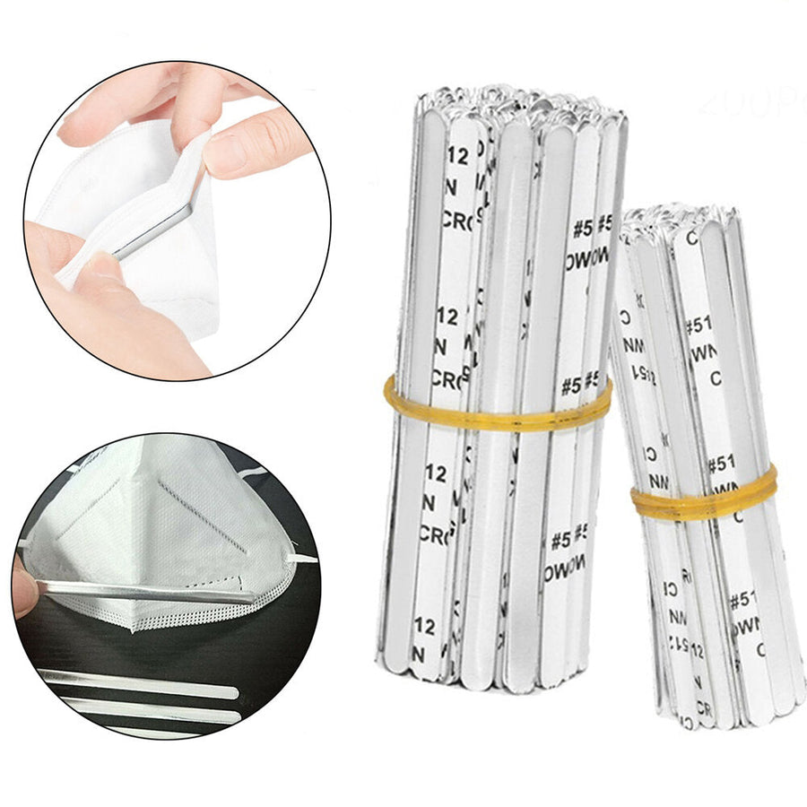 200Pcs Nose Bridge Strip Clip Face Mask DIY Material Self-adhesive Flat Aluminum Tools Image 1