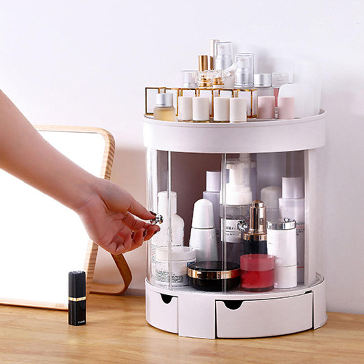 3 Layer Transparent Door Desktop Makeup Cosmetic Organizer Storage Bag Drawer Image 4