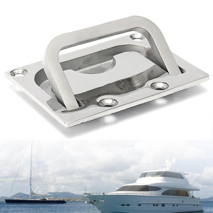 316 Stainless Steel Ring Pull Handle Hatch Latch Lift Yacht Flush Fitting Lifting Hardware Image 3