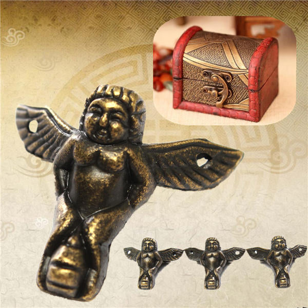 4Pcs Antique Brass Jewelry Chest Wood Box Decoration Feet Leg Corner Protector With Screws Image 2