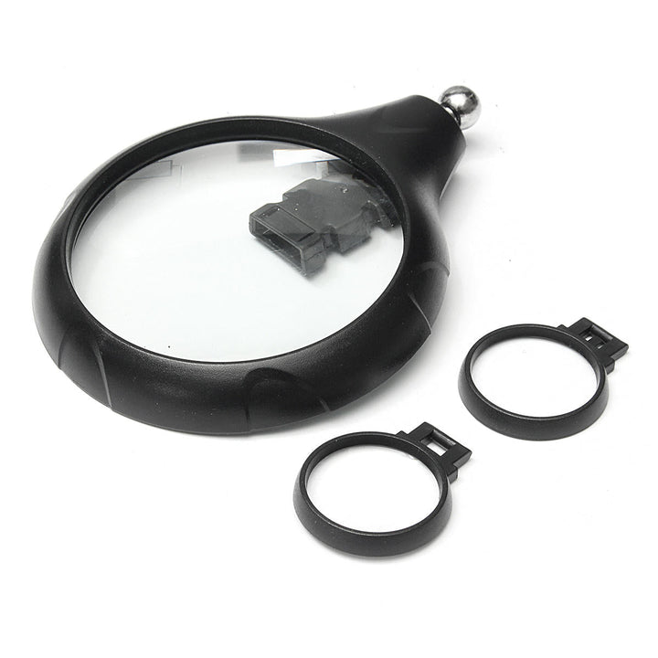 5 LED Light Magnifier Magnifying Glass Helping Hand Soldering Stand with 3 Lens Image 7