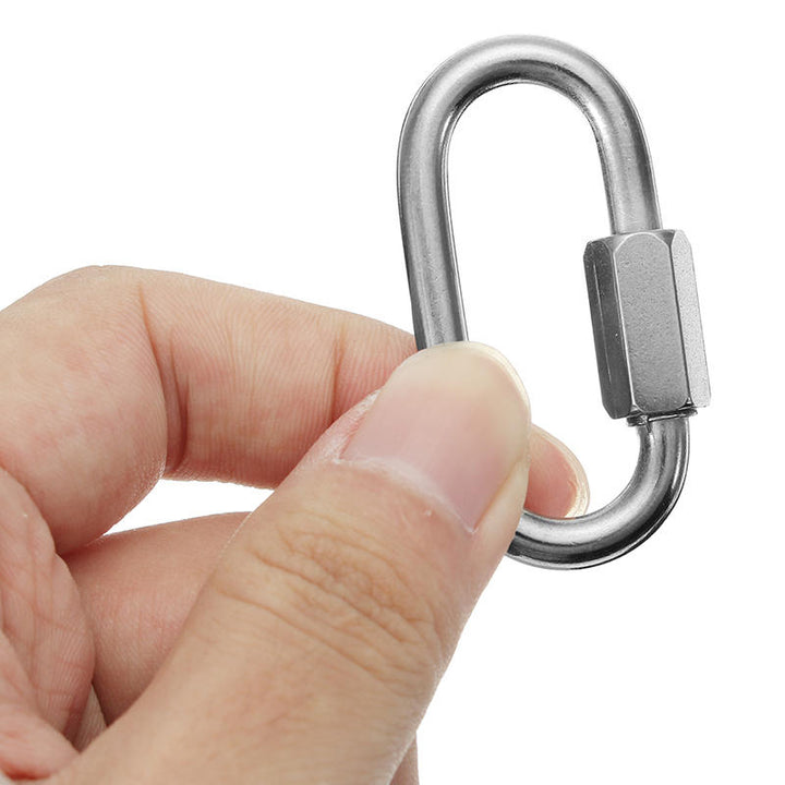 5mm 304 Stainless Steel Quick Link Marine Oval Thread Carabiner Chain Connector Link Image 6