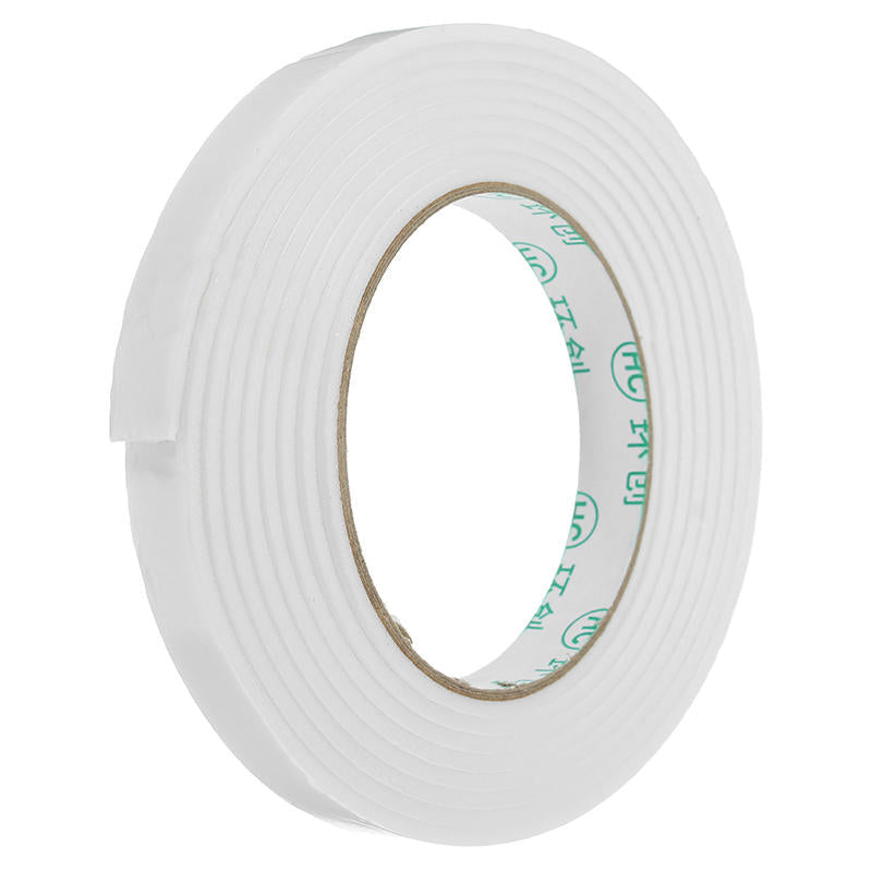 5Pcs 1.4cmx3m White PE Foam Double Sided Tape Strong Adhesive Sponge Mounting Tape Image 1