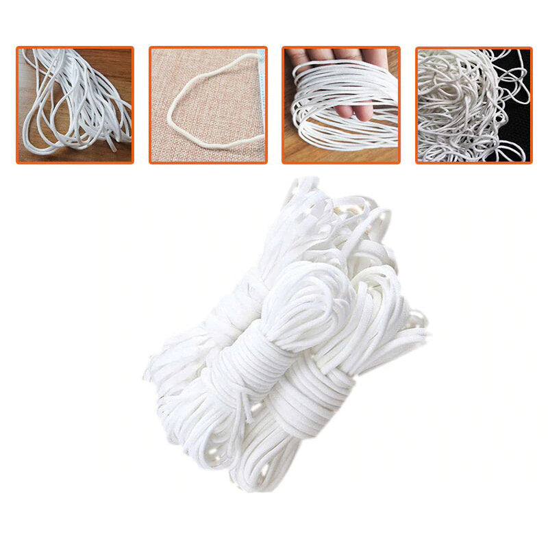5Pcs 50m Round Elastic Band 3mm Cord Rope Ear Hanging DIY Crafts Sewing Image 1