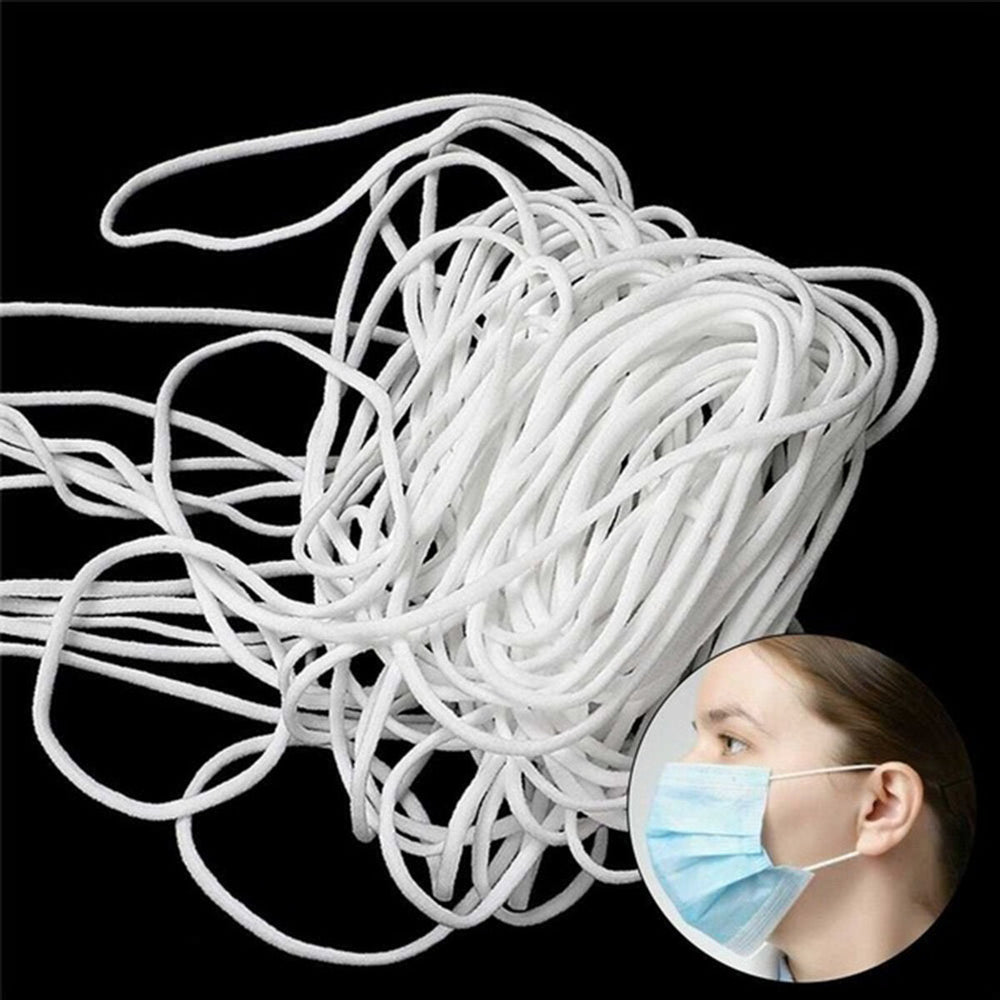 5Pcs 50m Round Elastic Band 3mm Cord Rope Ear Hanging DIY Crafts Sewing Image 2