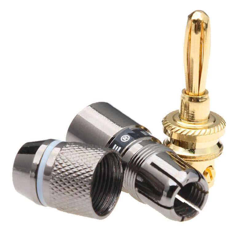 50-90VA Gold Plated Male Connector 8/12Pcs Audio Speaker Cable Wire Banana Plug Jack Image 2