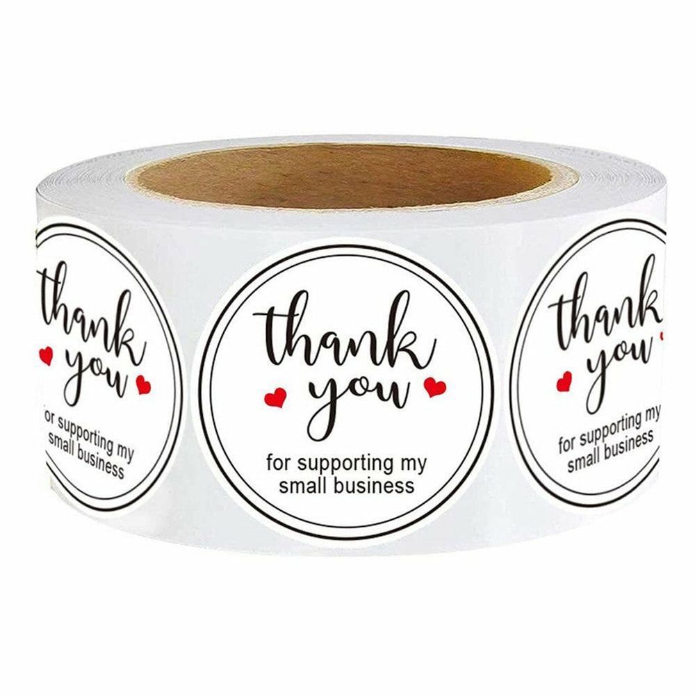 500Pcs/Roll 25mm Thank You Round Sticker Wedding Flower Gift Self-Adhesive Label Image 2