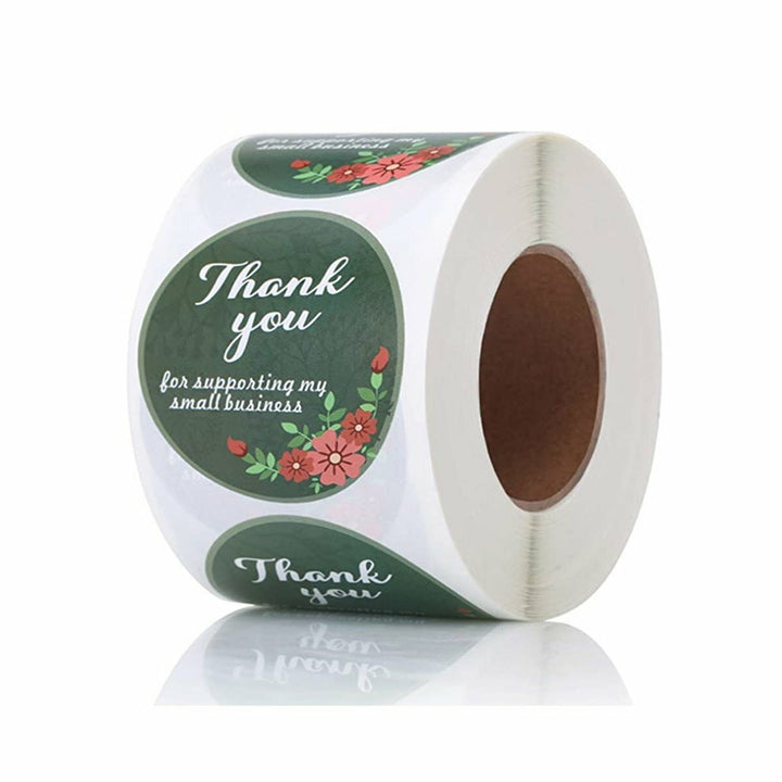 500Pcs,Roll 25mm Thank You Round Sticker Wedding Flower Gift Self-Adhesive Label Image 3