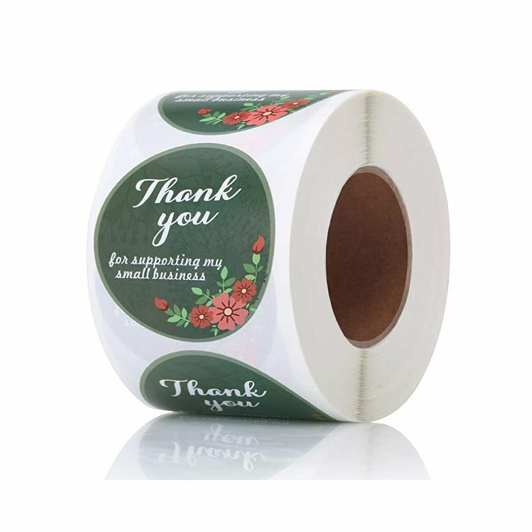 500Pcs,Roll 25mm Thank You Round Sticker Wedding Flower Gift Self-Adhesive Label Image 11