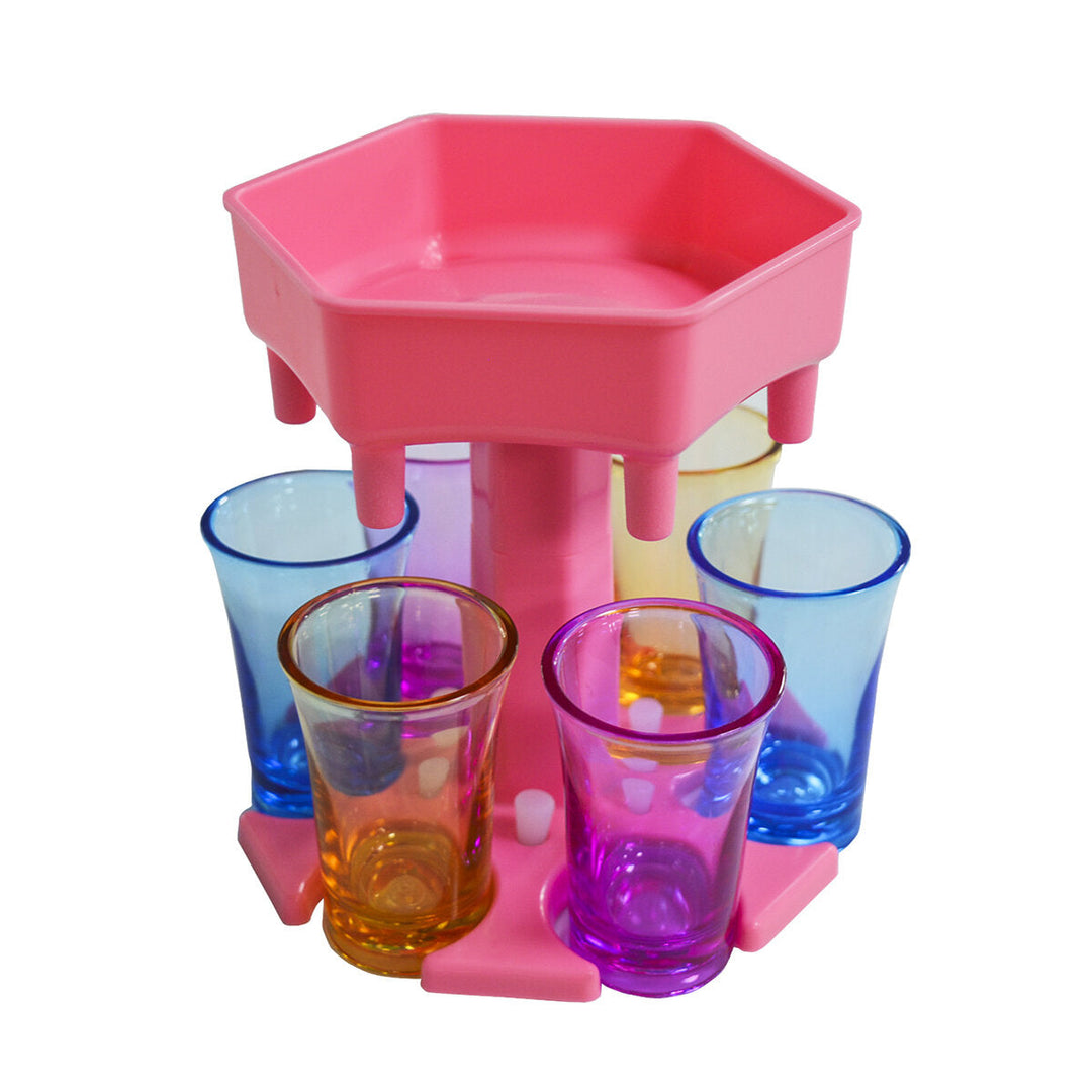 6 Shot Glass Dispenser Holder Liquid Dispenser Drinking Games Party Beverage Separator Tools Image 8