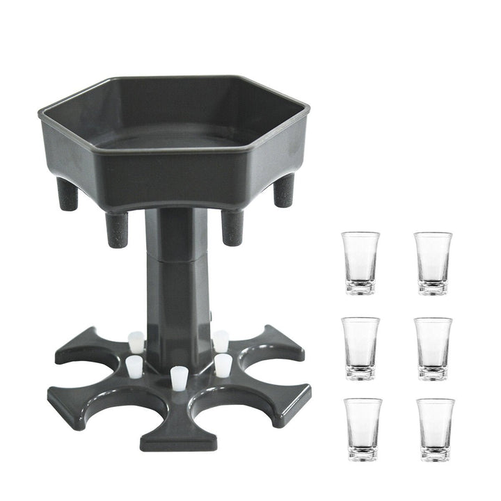 6 Shot Glass Dispenser Holder Liquid Dispenser Drinking Games Party Beverage Separator Tools Image 1