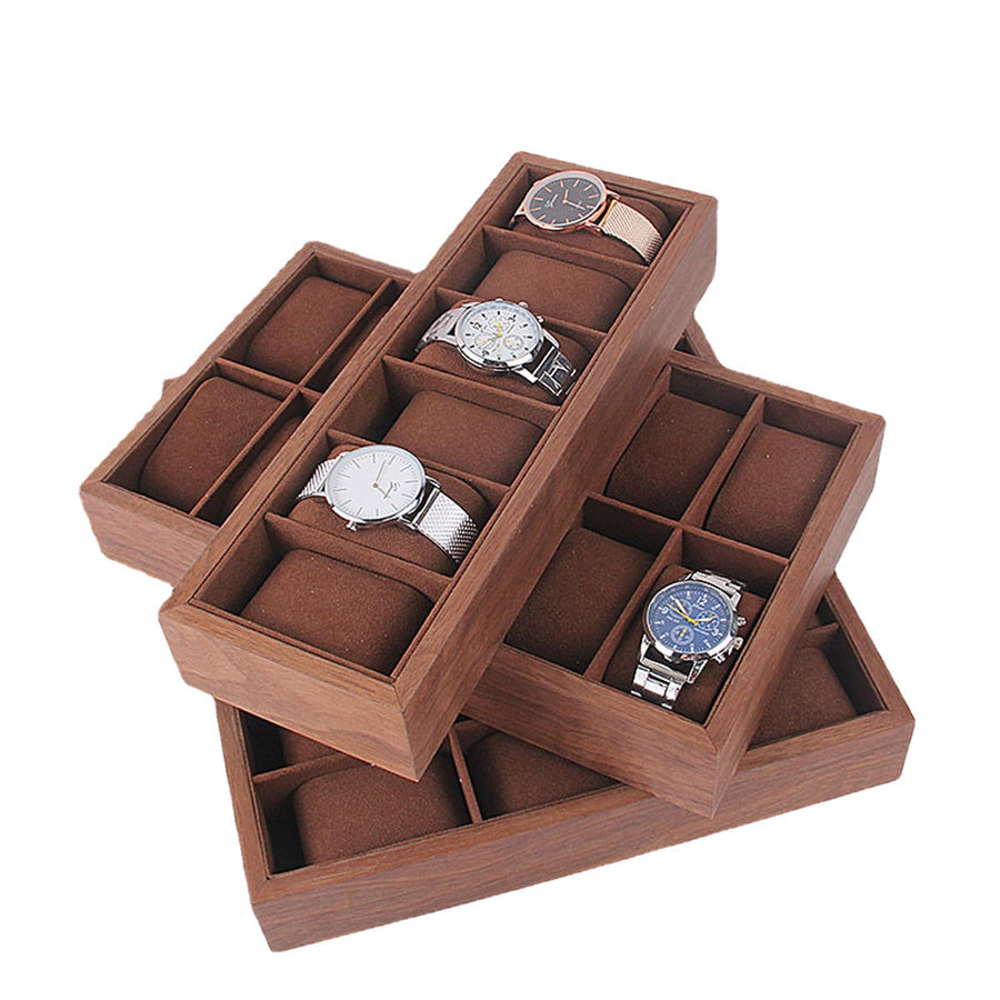 6/12/18 Slots Wooden Watch Display Tray Collection Storage Case Organizer Box Image 1