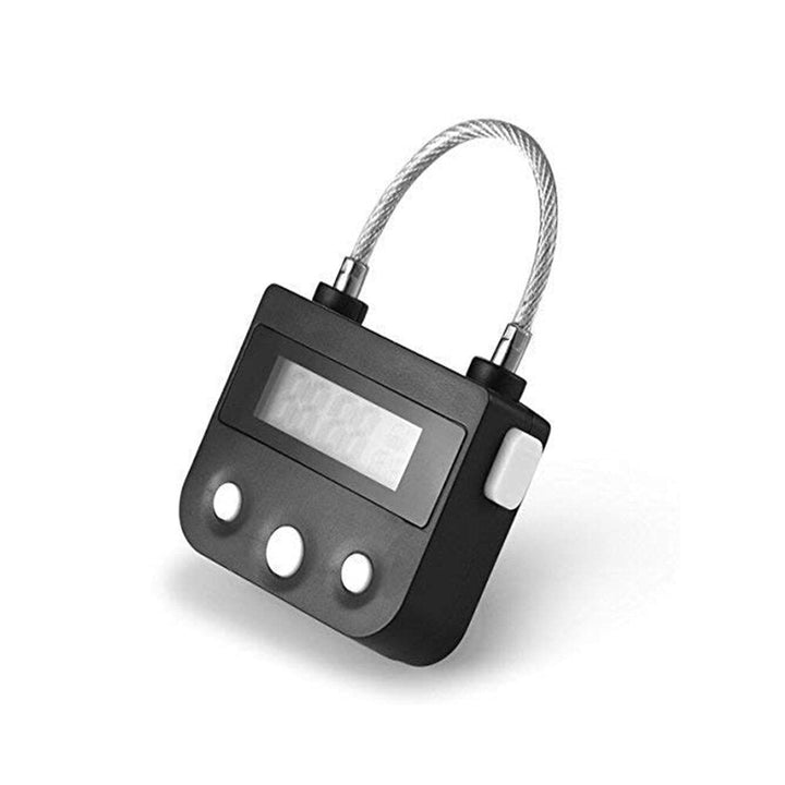 99 Hours USB Rechargeable Time out Padlock Max Timing Lock Digital Timer Alarming Padlock wLCD Display Screen Image 6