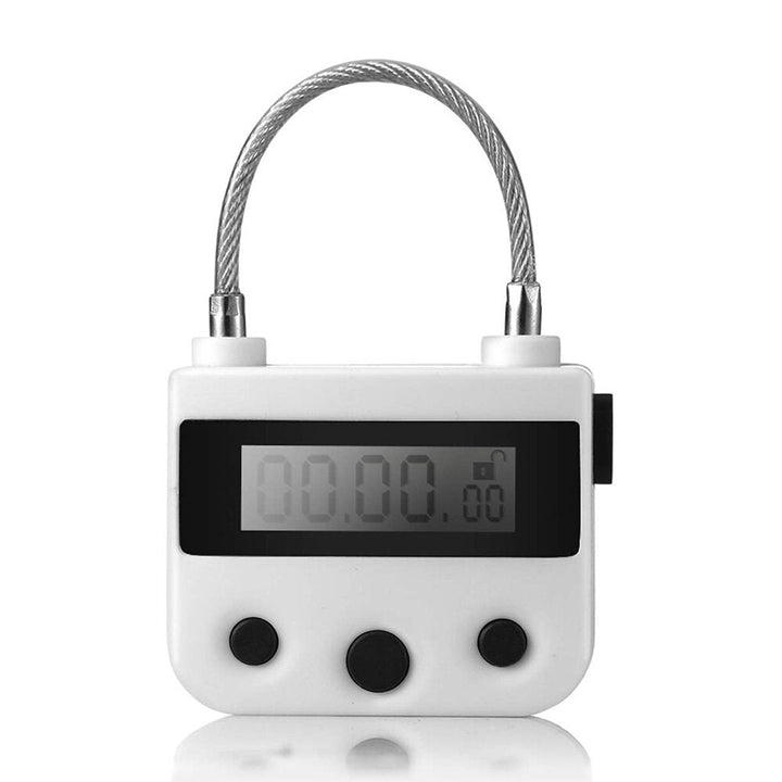 99 Hours USB Rechargeable Time out Padlock Max Timing Lock Digital Timer Alarming Padlock wLCD Display Screen Image 7