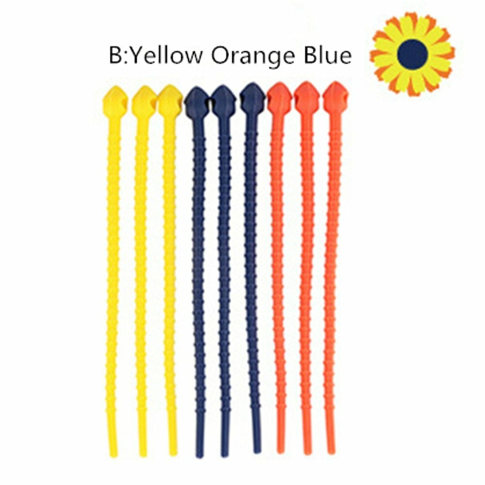9PCS Silicone Strap Silicone Cable Tie Earphone Storage Data Cable Tie Cable Image 1