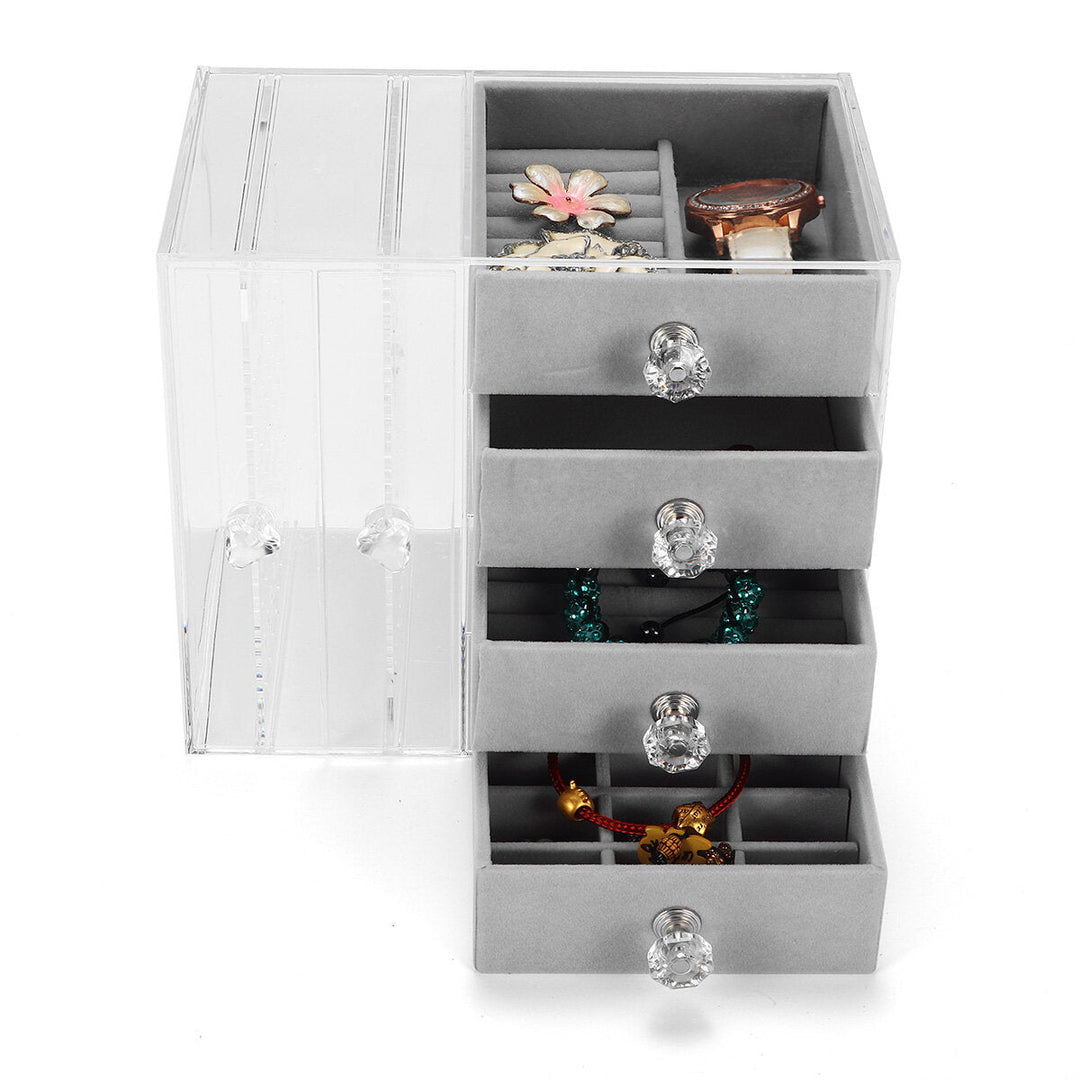 Acrylic Transparent Jewelry Boxes Organizers Earrings Display Stand Storage Box Drawers Design Earrings Jewelry Image 4