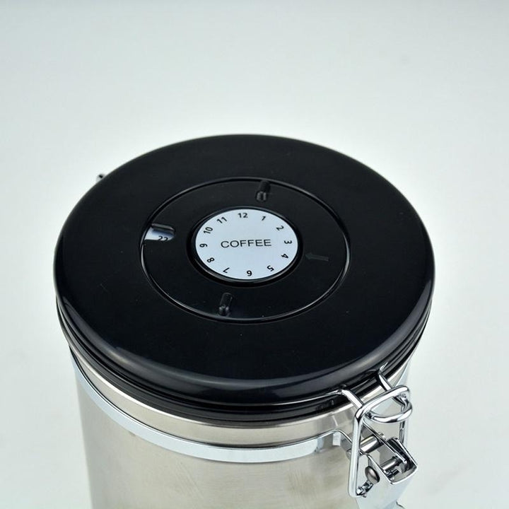 Coffee Beans Sealed Can Cup with Exhaust Valve Stainless Steel Tea Canister Image 4