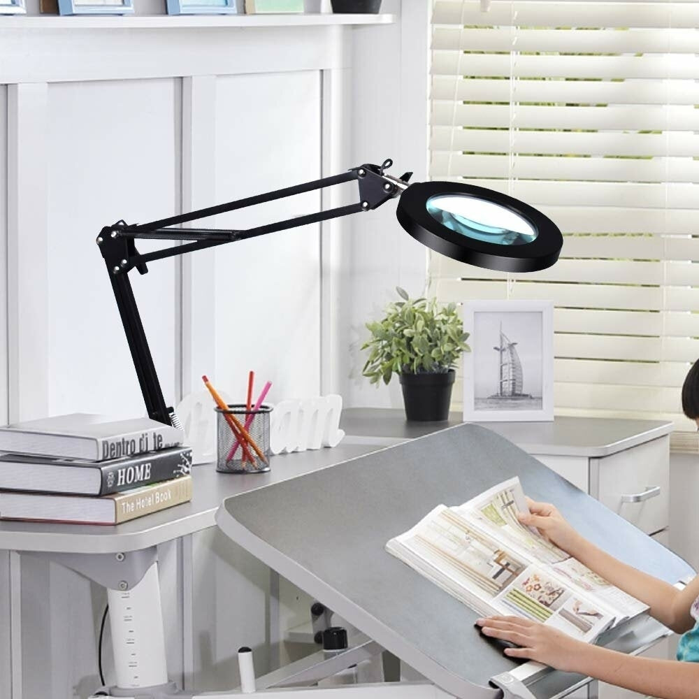 Flexible Desk Magnifier 5X USB LED Magnifying Glass 3 Colors Illuminated Magnifier Image 8