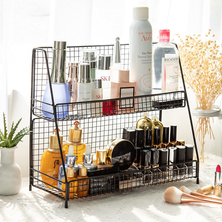 Iron Makeup Organizer Shelf Cosmetic Holder Brush Storage Rack Display Stand Image 4
