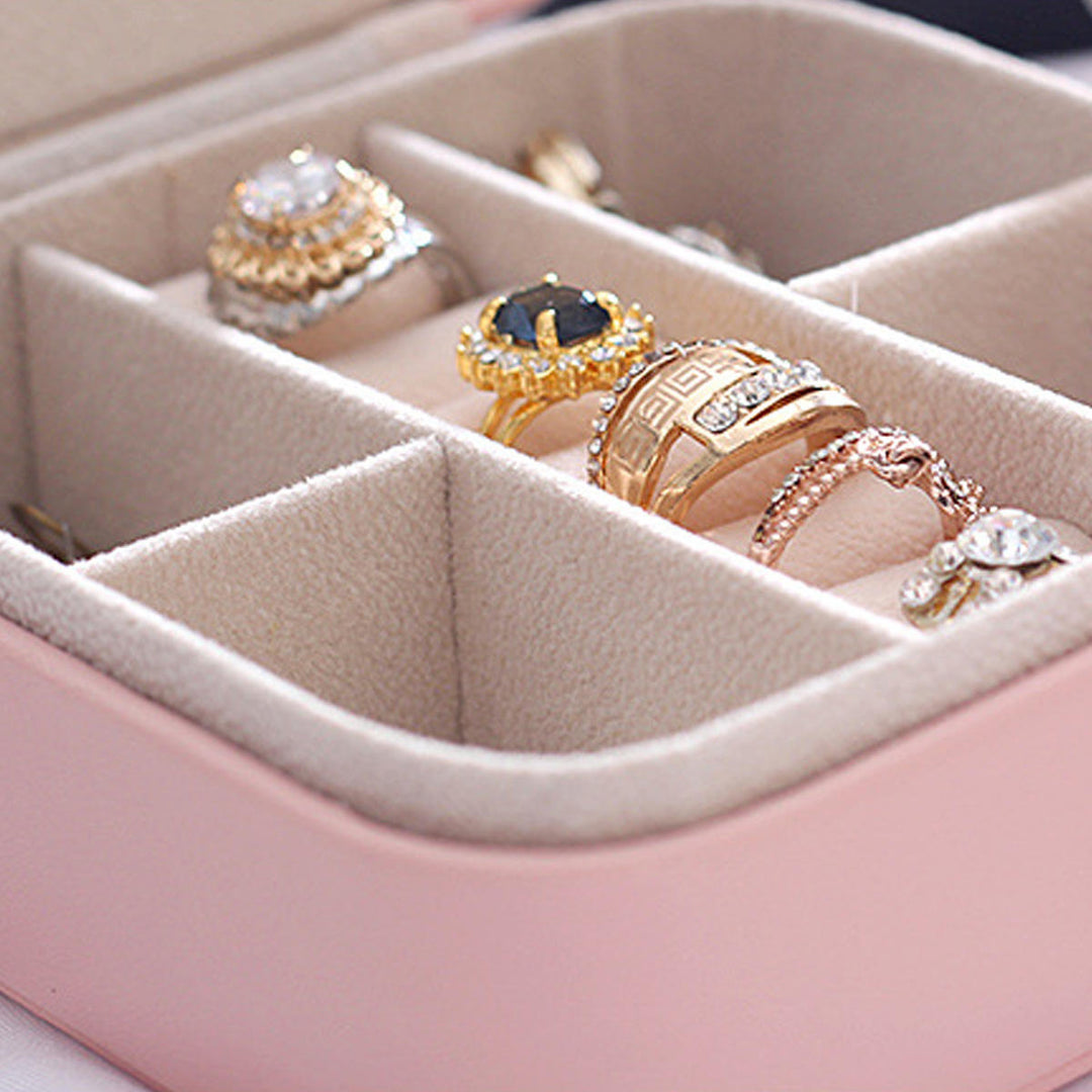 Jewelry Box Organizer Portable Travel Leather Jewellery Ornaments Case Storage Image 6