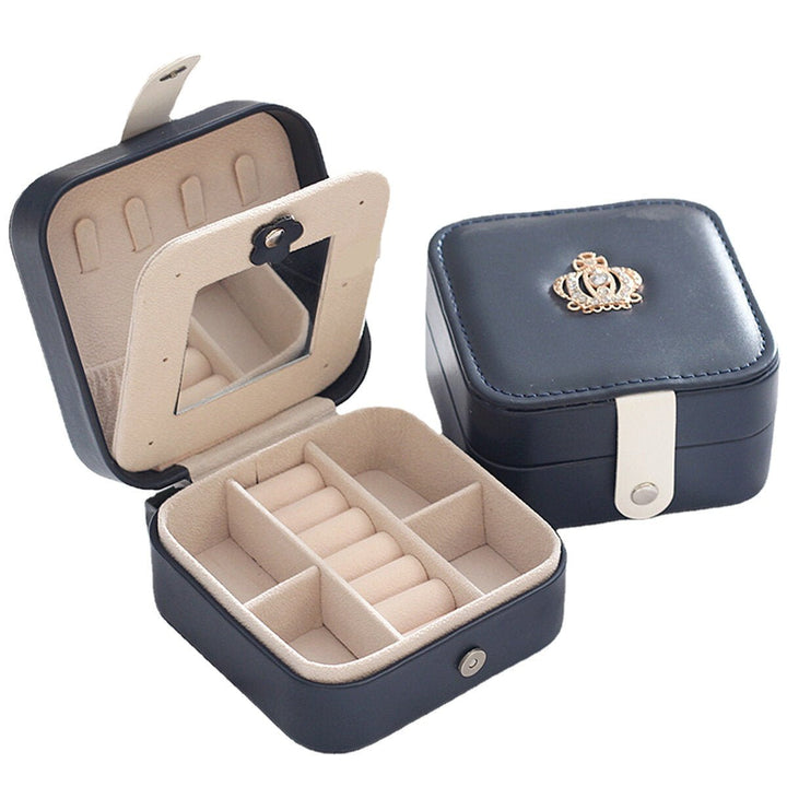 Jewelry Box Organizer Portable Travel Leather Jewellery Ornaments Case Storage Image 1