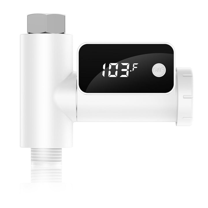 LED Display Home Water Shower Thermometer Flow Self-Generating Electricity Faucet Temperture Meter Monitor Energy Smart Image 1