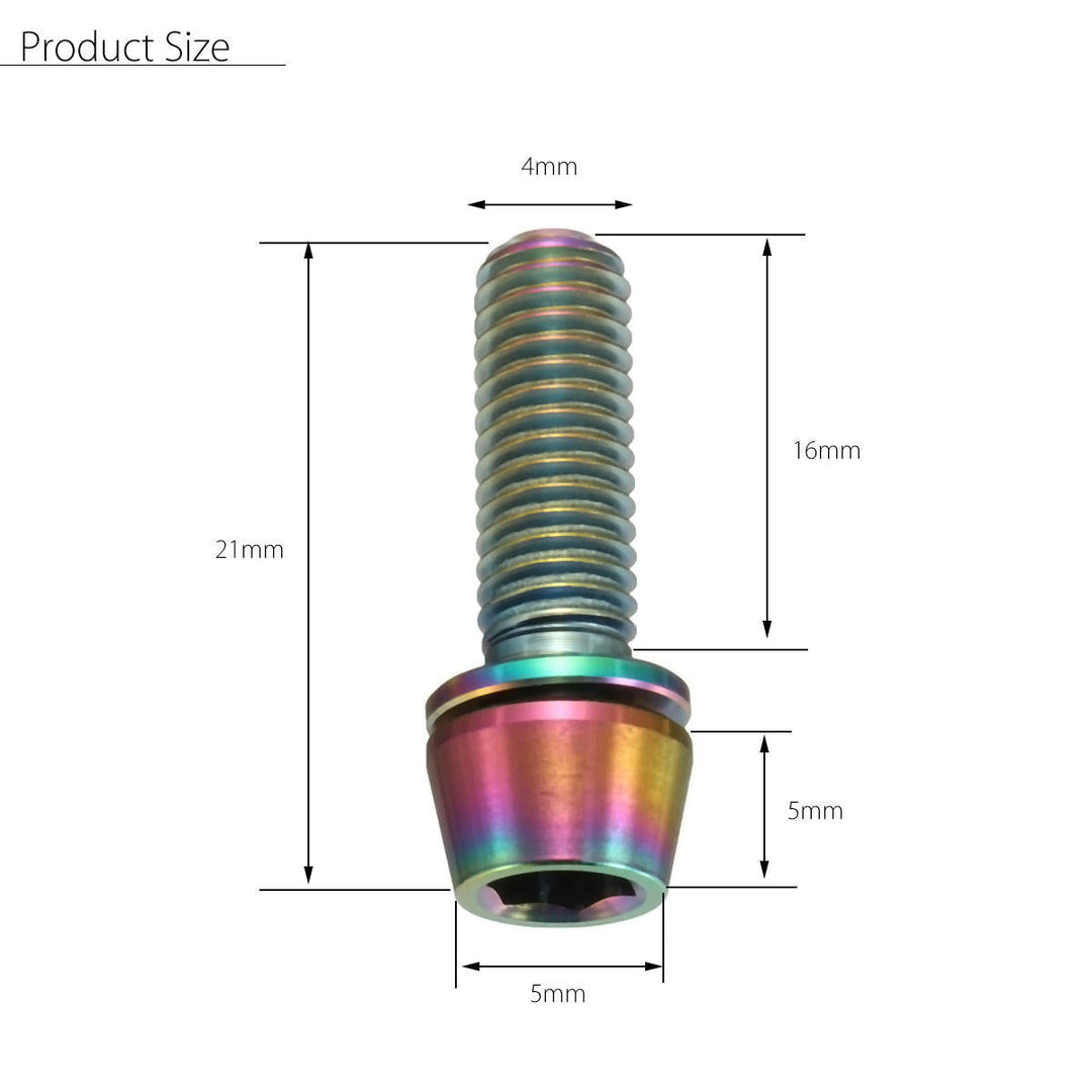 M5x16mm Titanium Ti Bolts Allex Hex Stem Tapered Head Screw with Washer Image 4