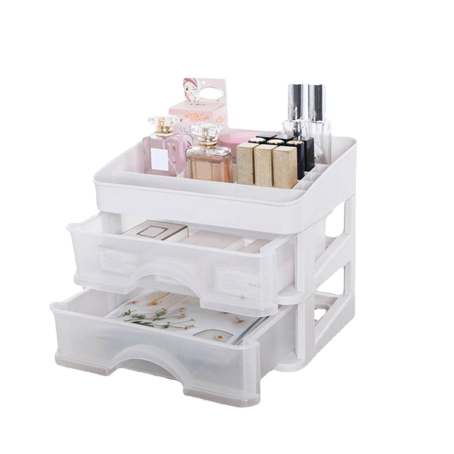 Plastic Cosmetic Drawer Makeup Organizer Storage Box Container Holder Desktop with Drawer Image 1