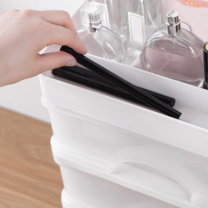Plastic Cosmetic Drawer Makeup Organizer Storage Box Container Holder Desktop with Drawer Image 4