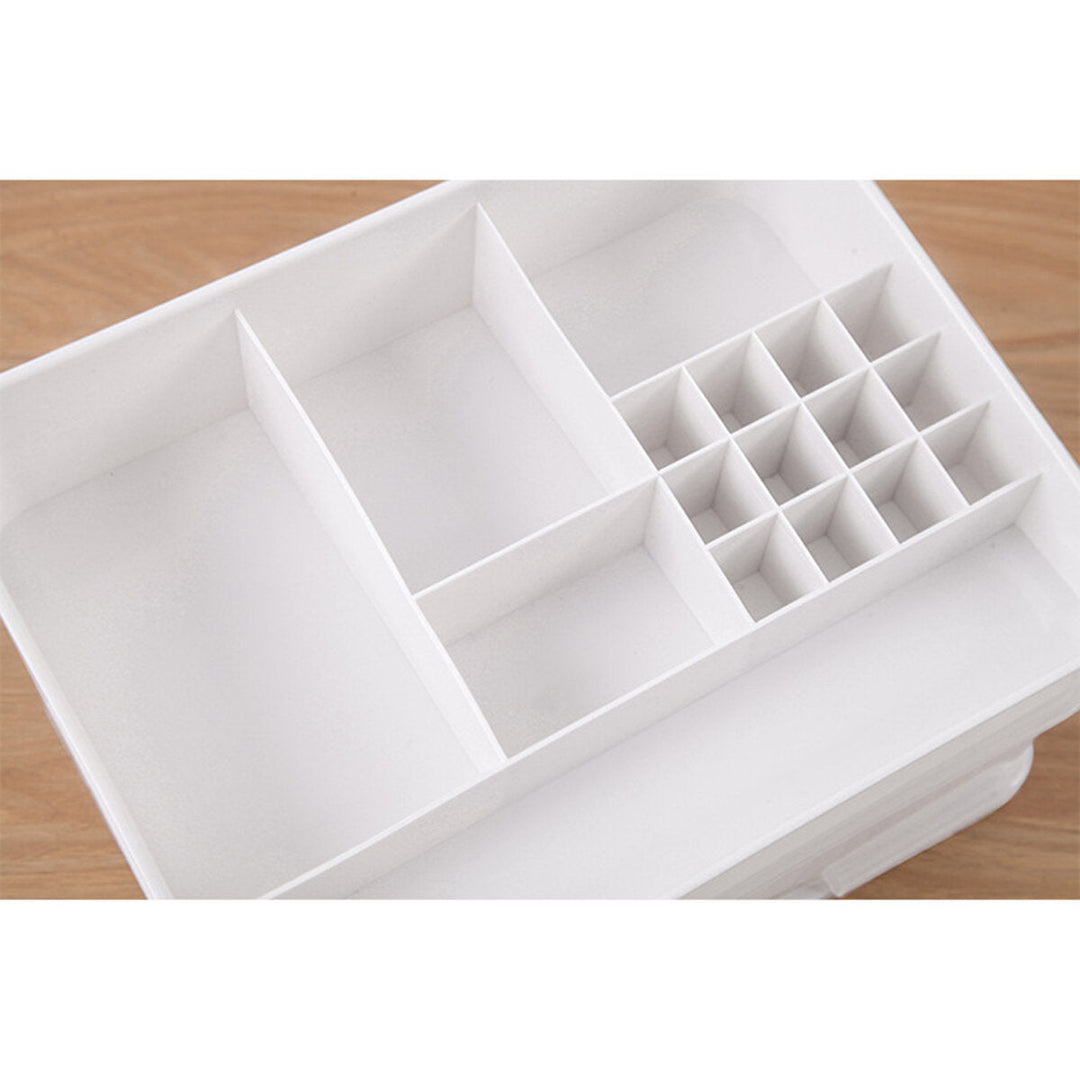 Plastic Cosmetic Drawer Makeup Organizer Storage Box Container Holder Desktop with Drawer Image 6