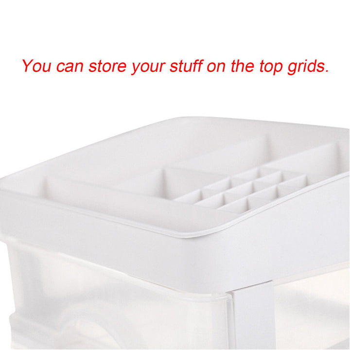 Plastic Cosmetic Drawer Makeup Organizer Storage Box Container Holder Desktop with Drawer Image 7
