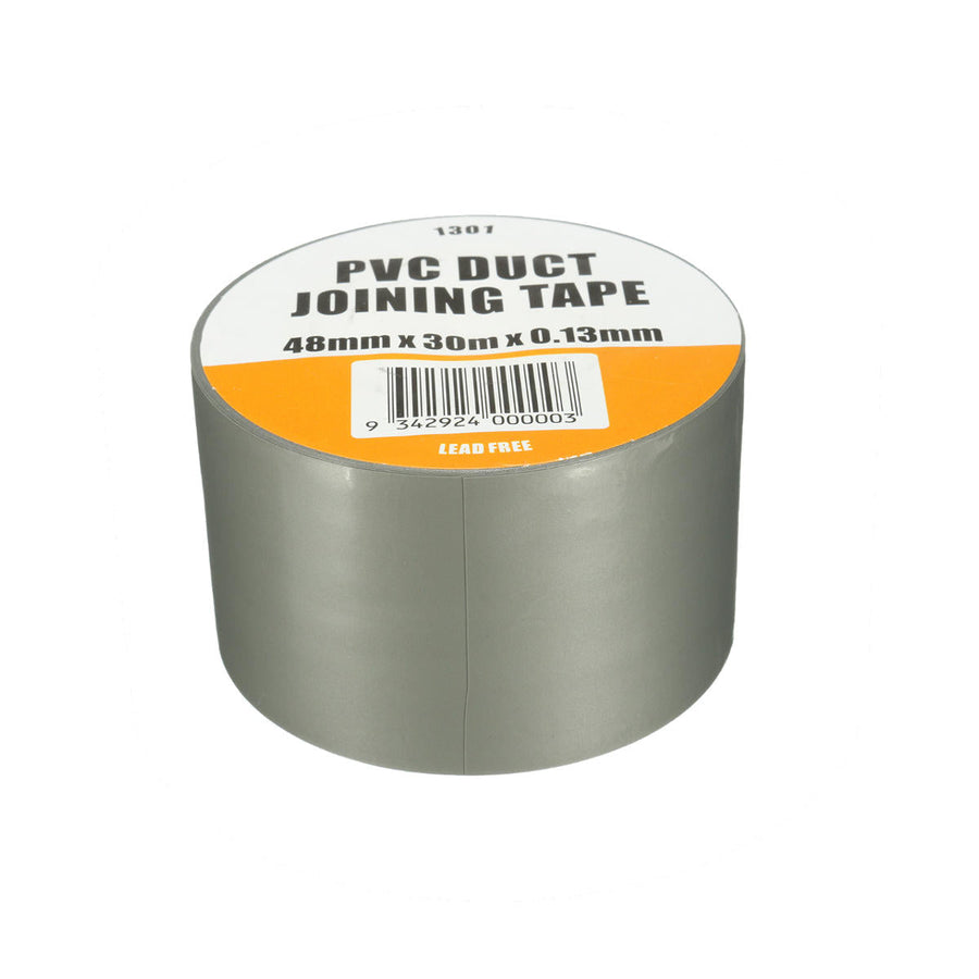 PVC Duct Tape Waterproof Heavy Duty Gaffa Cloth Silver Grey 3000x4.8cm Image 1