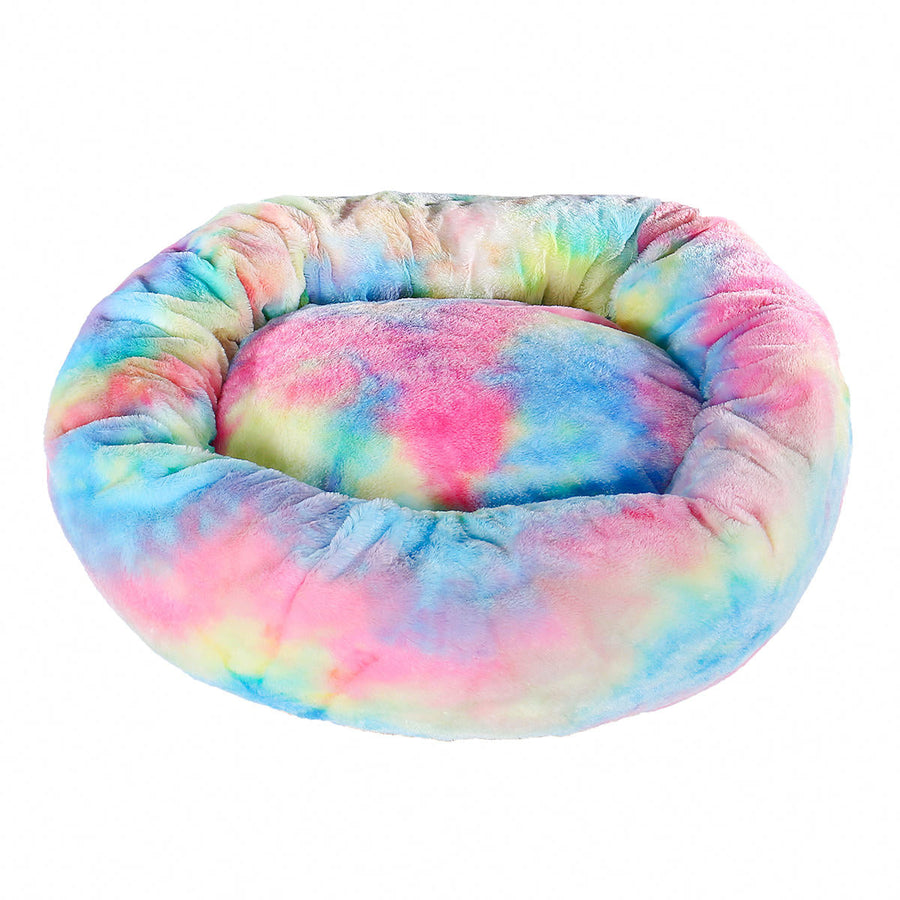 Plush Round Soft Pet Bed Flush Kennel Nest Cats Dogs Warm Comfortable Sleeping Pads Image 1