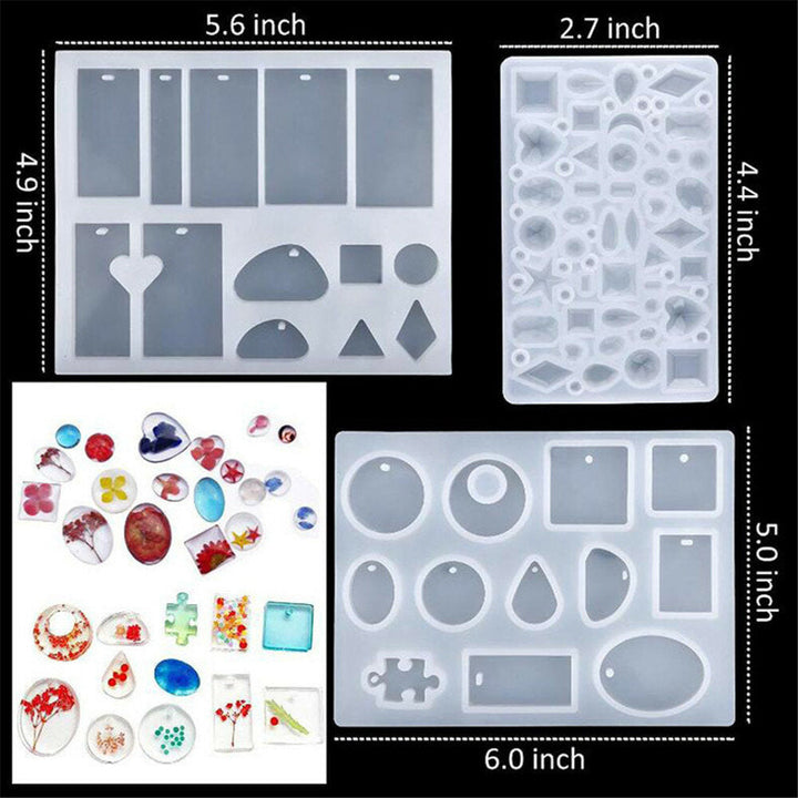 Silicone Casting Resin Molds Set For Resin Jewelry DIY Resin Pendant Bracelet Silicone Casting Mould Image 2