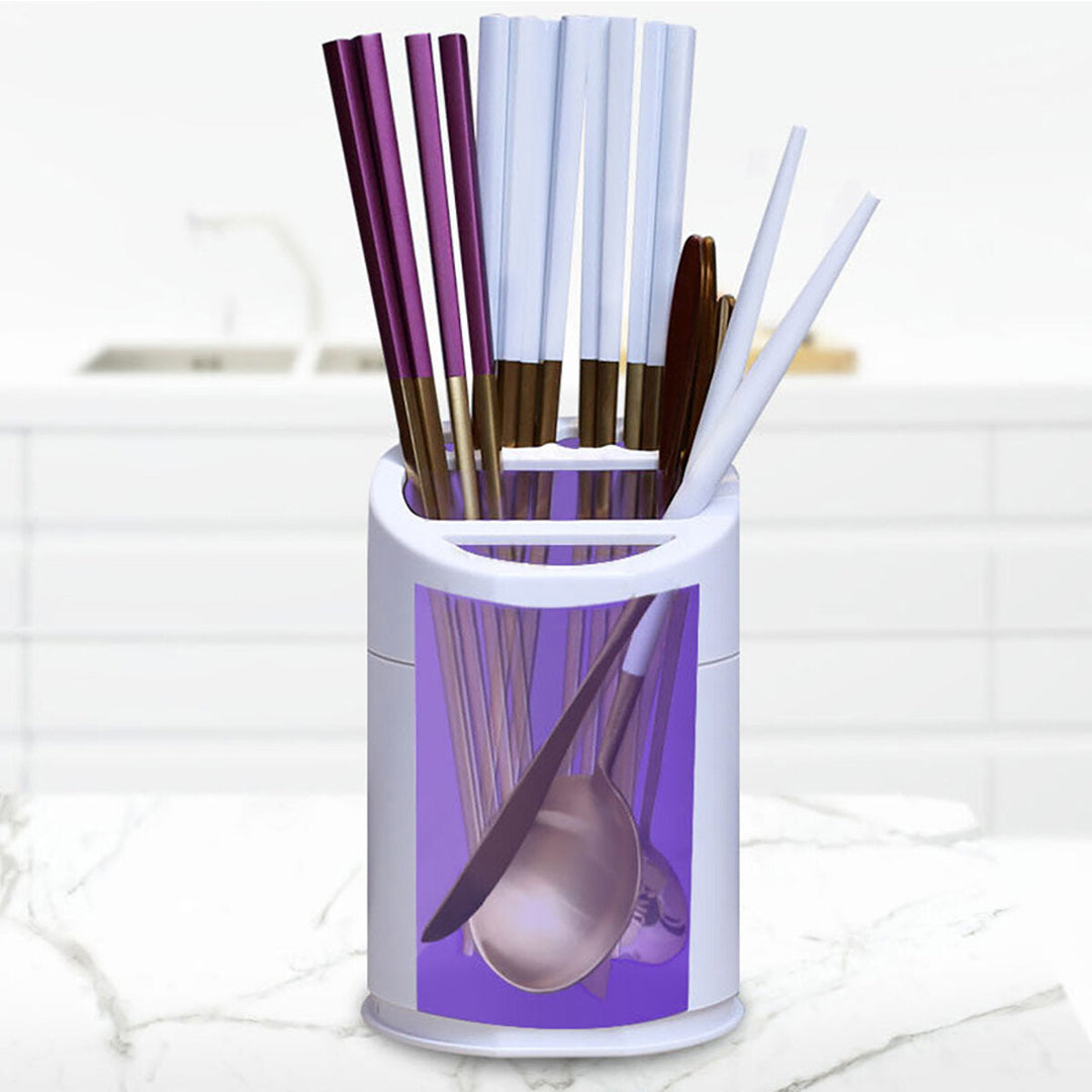 Smart Sterilization Kitchen Chopsticks Storage Tube USB Solar Charging Fork UV Disinfection Rack Image 3