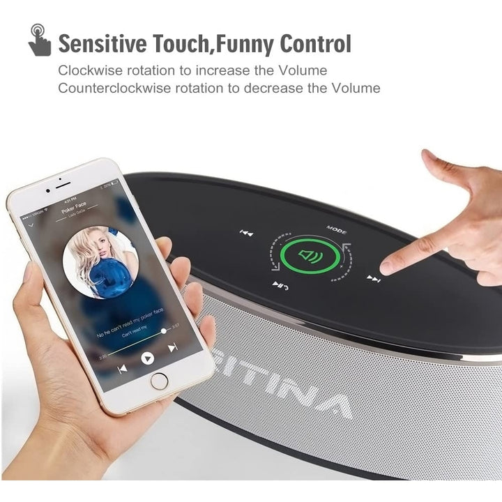 Tritina Wireless Speaker Stereo HD SoundTouch Control with Fashion LightBluetooth Built-in Mic Handsfree CallingTF Card Image 3