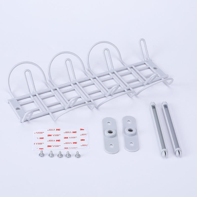 Table Bottom Power Cord Tow Board Compartment Hanging Storage Baskets Layered Rack Plug-in Board Storage Shelf Rack Image 3