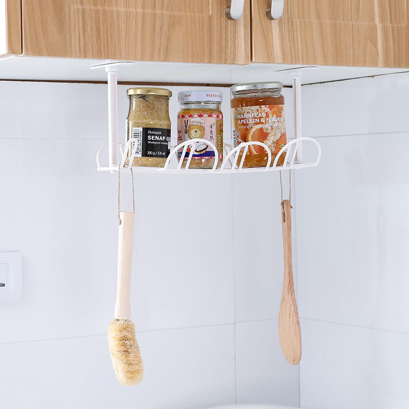 Table Bottom Power Cord Tow Board Compartment Hanging Storage Baskets Layered Rack Plug-in Board Storage Shelf Rack Image 6
